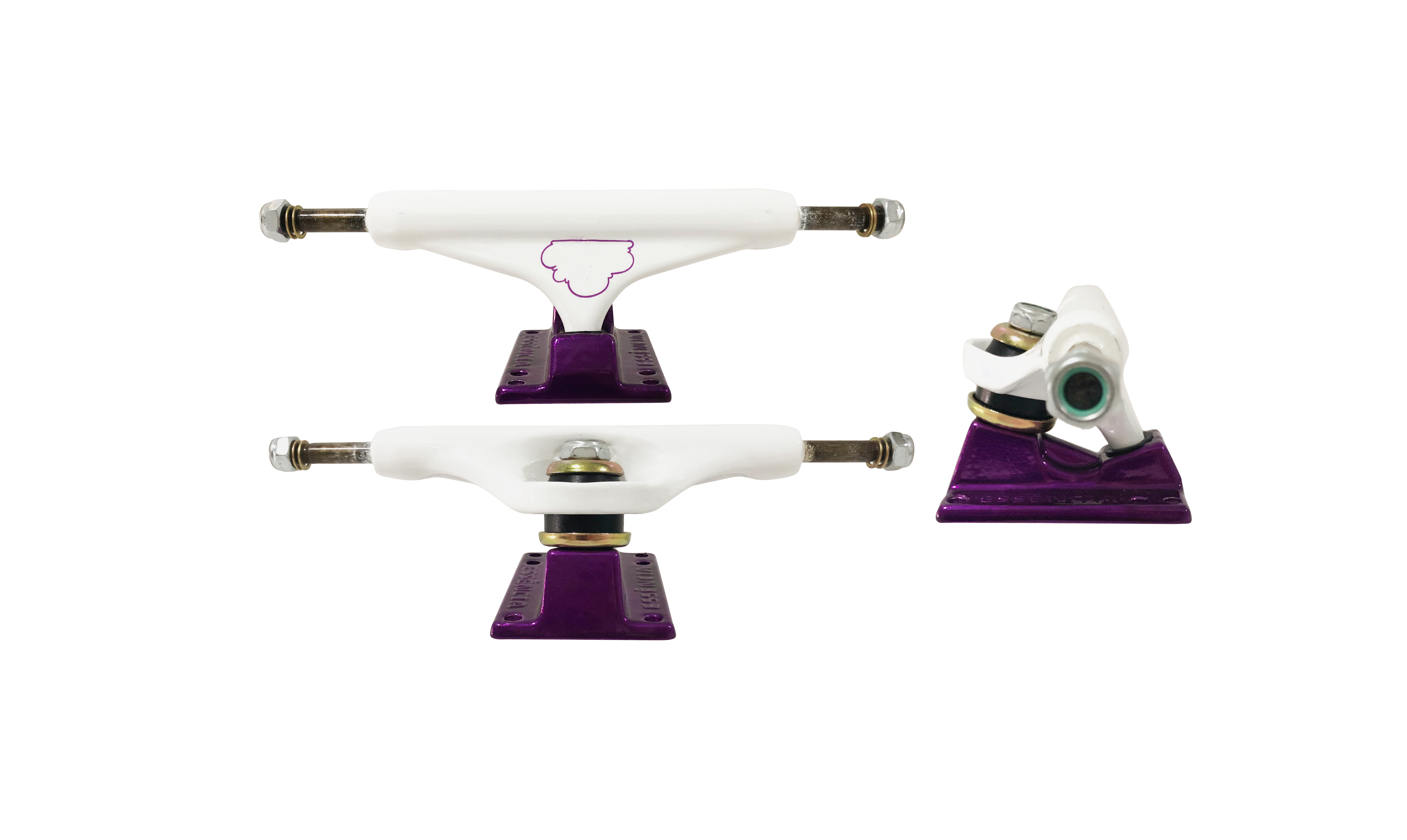 Truck STRONGER ESSÊNCIA branco com base roxa – 139mm - Imagem 2