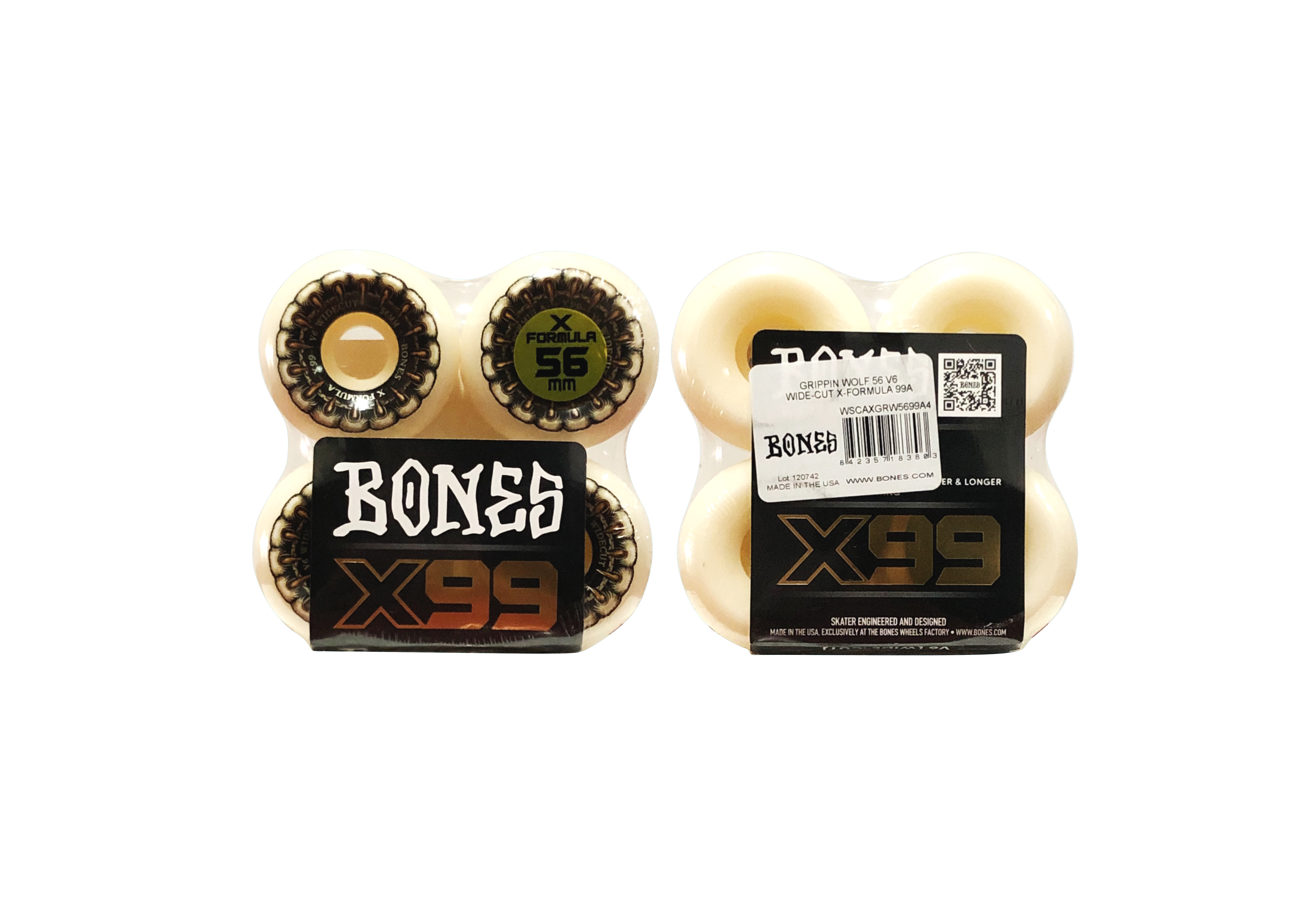 Roda Bones X-Formula99 Grippin Wolf 56mm V6 Wide-Cut 99A