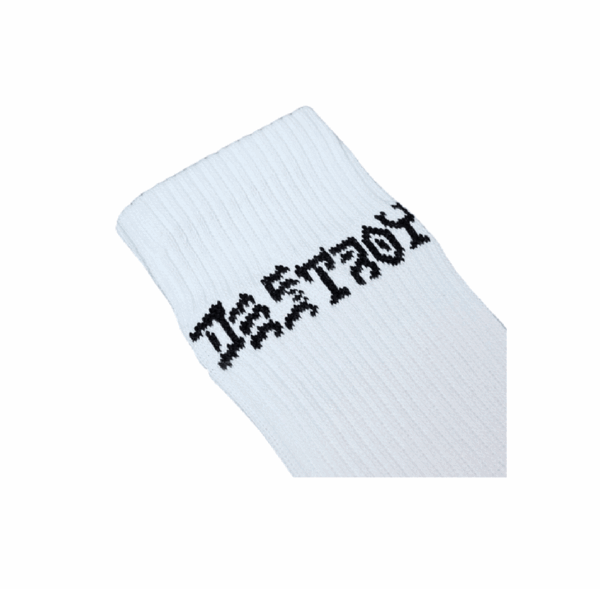 Meia Thrasher Cano Medio Skate and Destroy Branca - Imagem 3