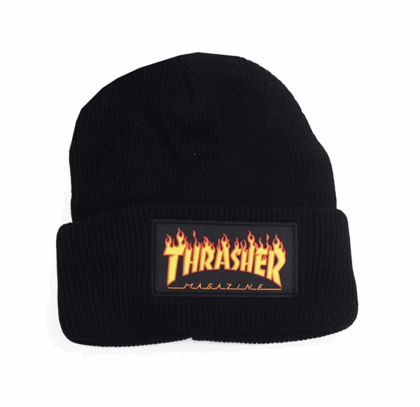 Touca Thrasher Flame Logo Patch com vira