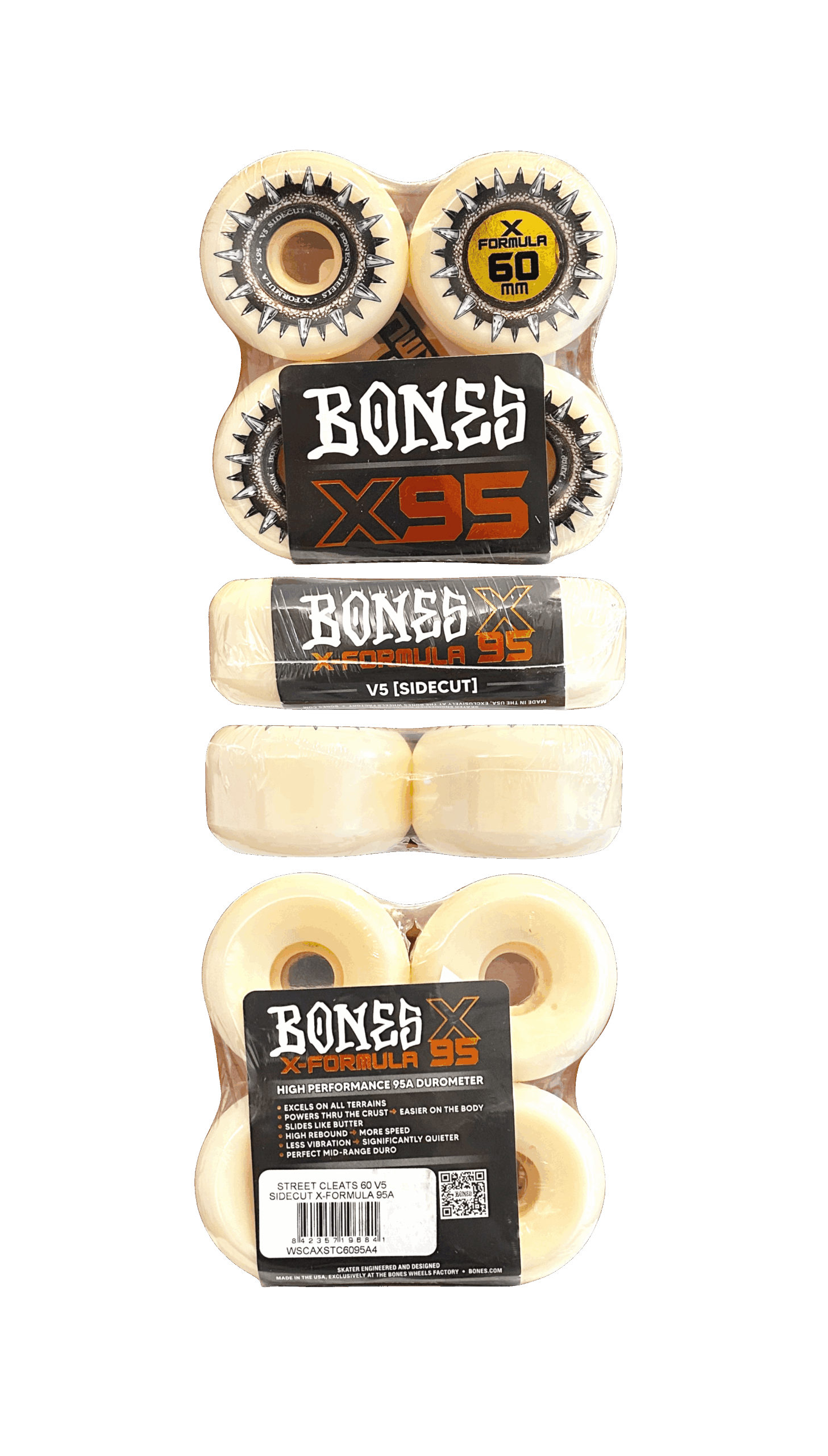 Roda Bones X-Formula Cleats 60mm V5 Sidecut 95A - Imagem 3