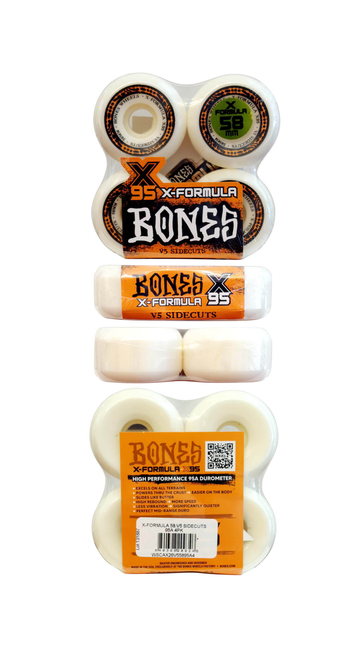 Roda Bones X-Formula 58mm V5 Sidecut 95A - Imagem 3