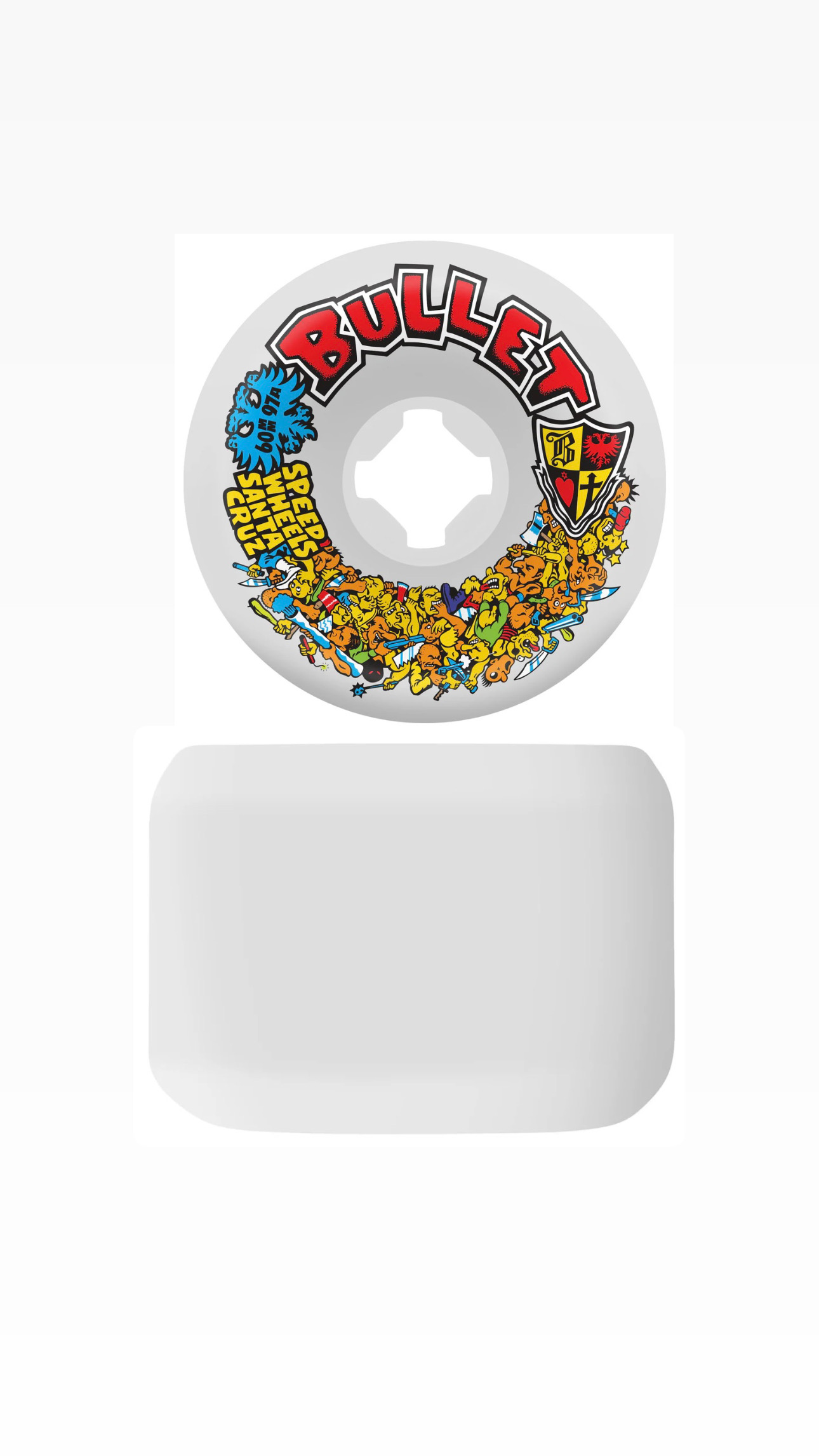 Roda Bullet Riot White Vomits Slime Balls Skateboard 60mm 97A